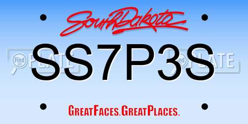 SS7P3S South Dakota License Plate