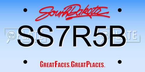 SS7R5B South Dakota License Plate