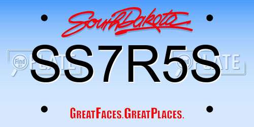 SS7R5S South Dakota License Plate
