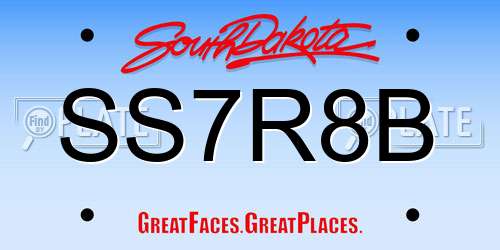SS7R8B South Dakota License Plate