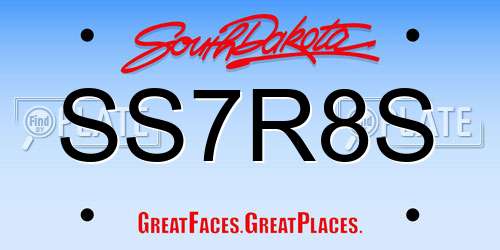 SS7R8S South Dakota License Plate