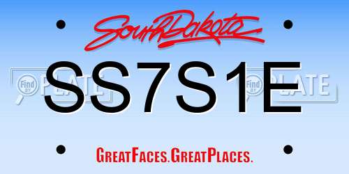 SS7S1E South Dakota License Plate