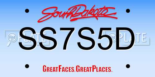 SS7S5D South Dakota License Plate