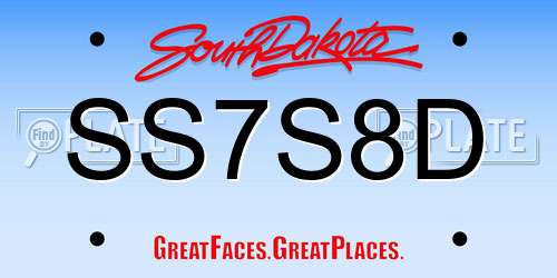 SS7S8D South Dakota License Plate