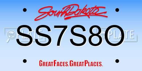 SS7S8O South Dakota License Plate