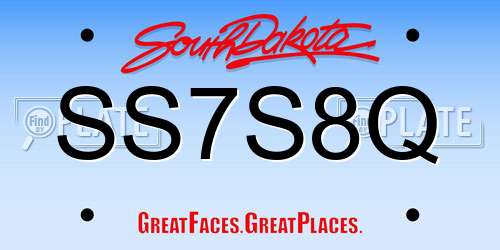 SS7S8Q South Dakota License Plate
