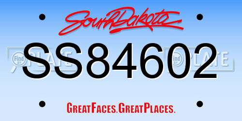 SS84602 South Dakota License Plate