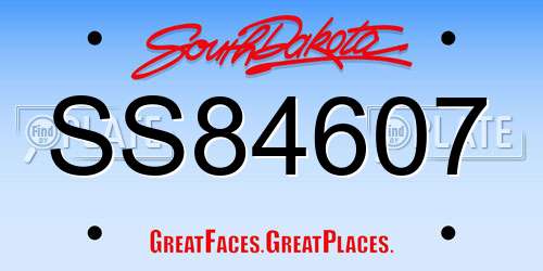 SS84607 South Dakota License Plate