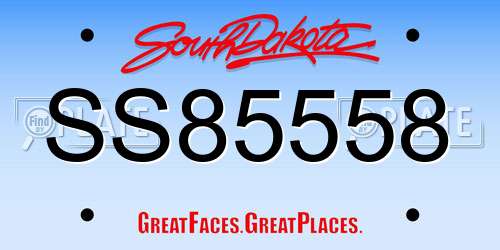 SS85558 South Dakota License Plate