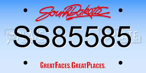 SS85585 South Dakota License Plate