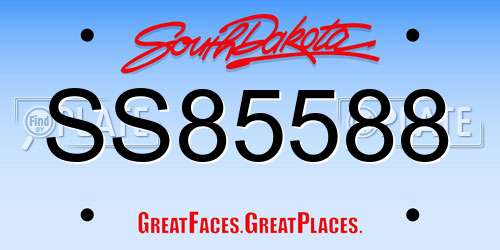 SS85588 South Dakota License Plate
