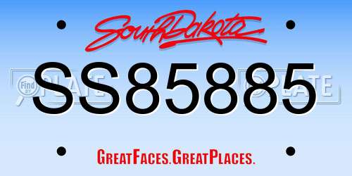 SS85885 South Dakota License Plate