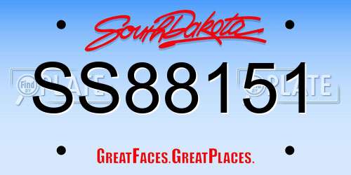 SS88151 South Dakota License Plate