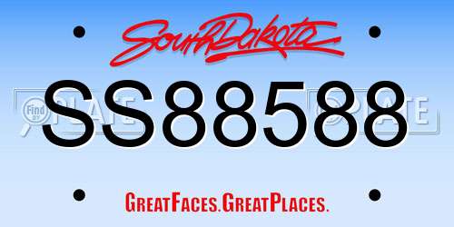 SS88588 South Dakota License Plate