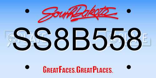 SS8B558 South Dakota License Plate