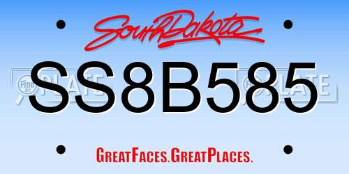 SS8B585 South Dakota License Plate