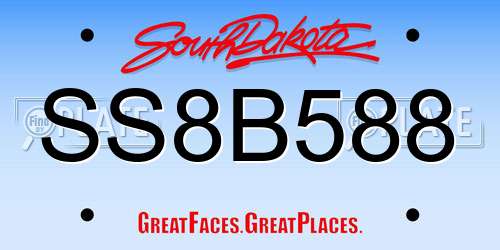 SS8B588 South Dakota License Plate