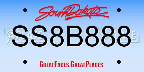 SS8B888 South Dakota License Plate