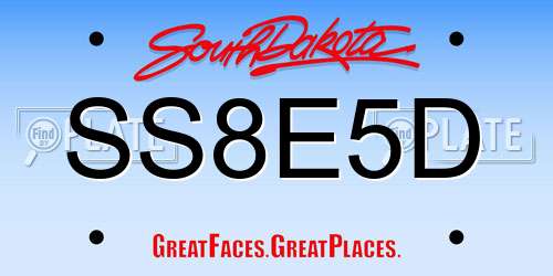 SS8E5D South Dakota License Plate
