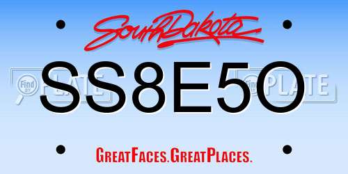 SS8E5O South Dakota License Plate