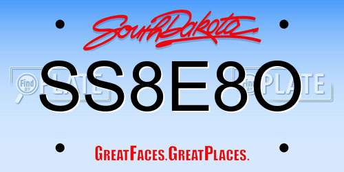 SS8E8O South Dakota License Plate