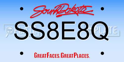 SS8E8Q South Dakota License Plate