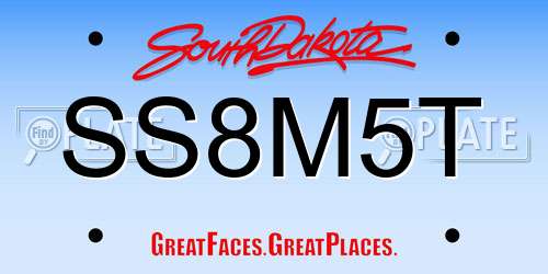 SS8M5T South Dakota License Plate