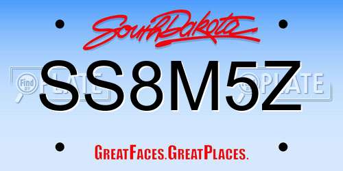 SS8M5Z South Dakota License Plate