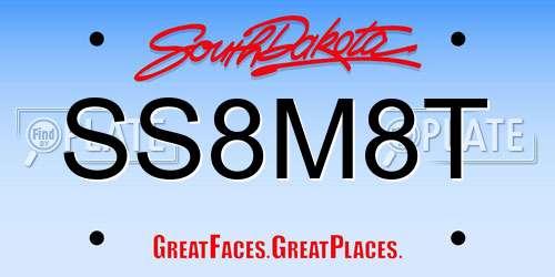 SS8M8T South Dakota License Plate