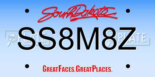 SS8M8Z South Dakota License Plate