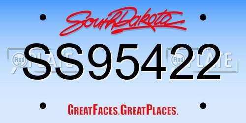 SS95422 South Dakota License Plate