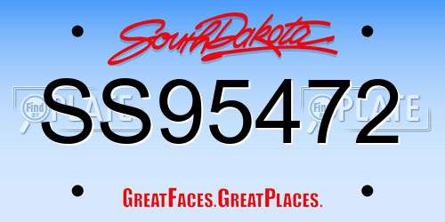 SS95472 South Dakota License Plate