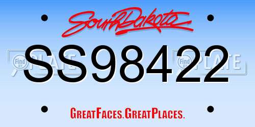 SS98422 South Dakota License Plate
