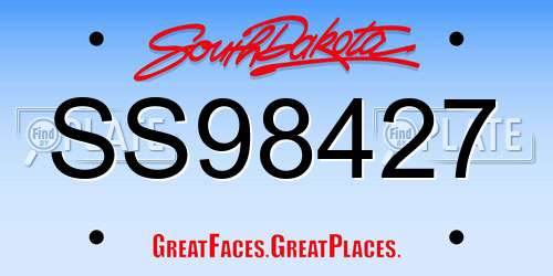 SS98427 South Dakota License Plate