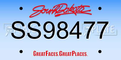 SS98477 South Dakota License Plate