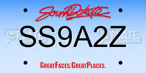 SS9A2Z South Dakota License Plate