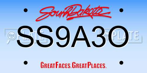 SS9A3O South Dakota License Plate
