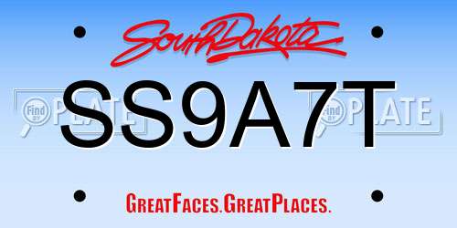 SS9A7T South Dakota License Plate