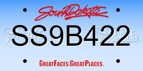 SS9B422 South Dakota License Plate