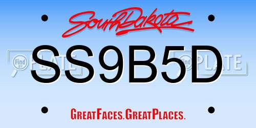 SS9B5D South Dakota License Plate