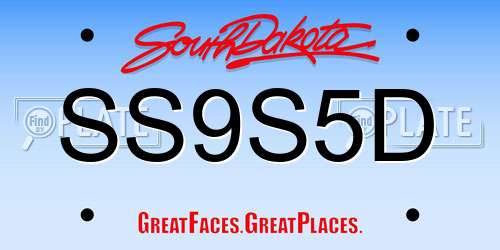 SS9S5D South Dakota License Plate