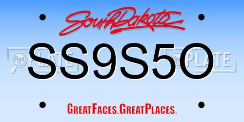 SS9S5O South Dakota License Plate