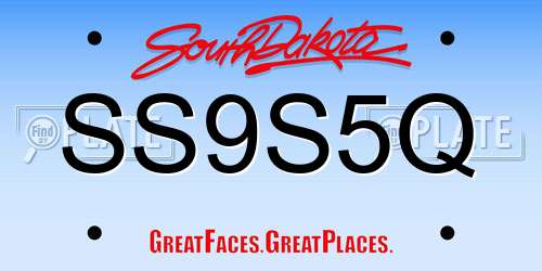SS9S5Q South Dakota License Plate