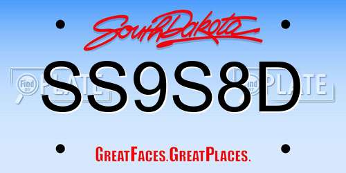 SS9S8D South Dakota License Plate