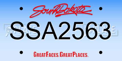 SSA2563 South Dakota License Plate