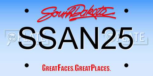 SSAN25 South Dakota License Plate