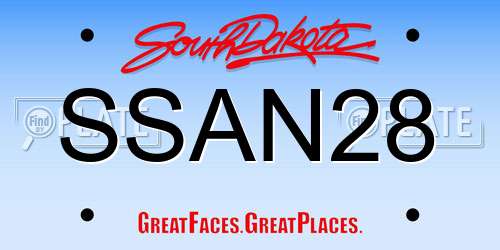 SSAN28 South Dakota License Plate