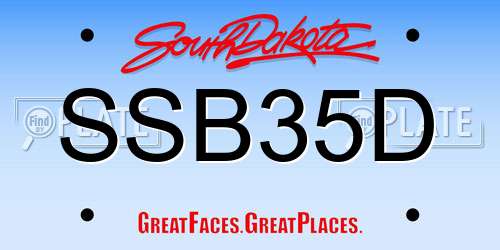 SSB35D South Dakota License Plate