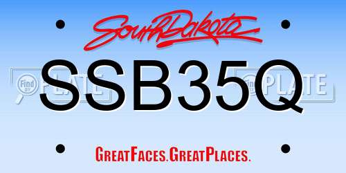SSB35Q South Dakota License Plate