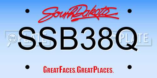 SSB38Q South Dakota License Plate